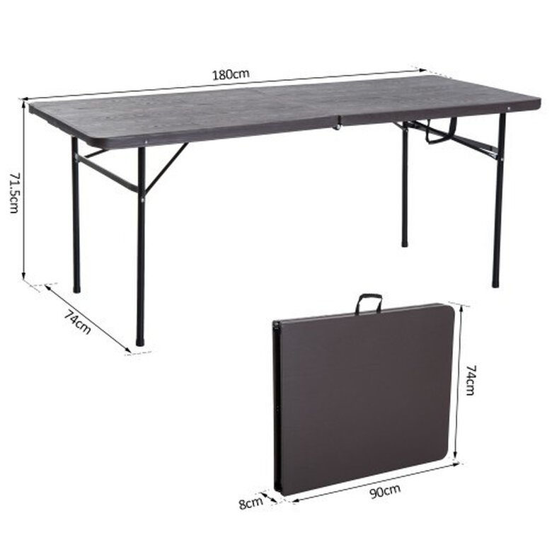 Mesa plegable portatil con asa color Marrón, , large image number null