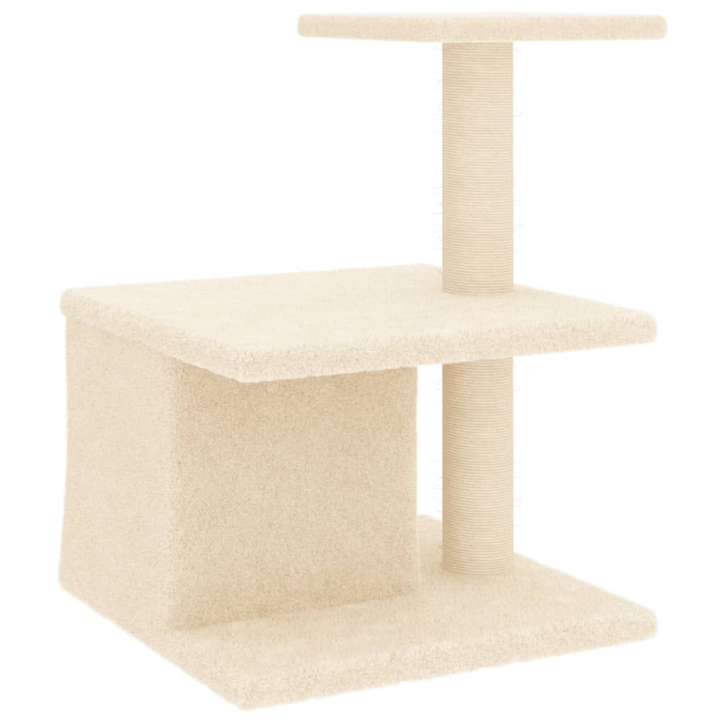 vidaXL Rascador para gatos con postes de sisal color crema 48 cm, , large Imagen numero 4