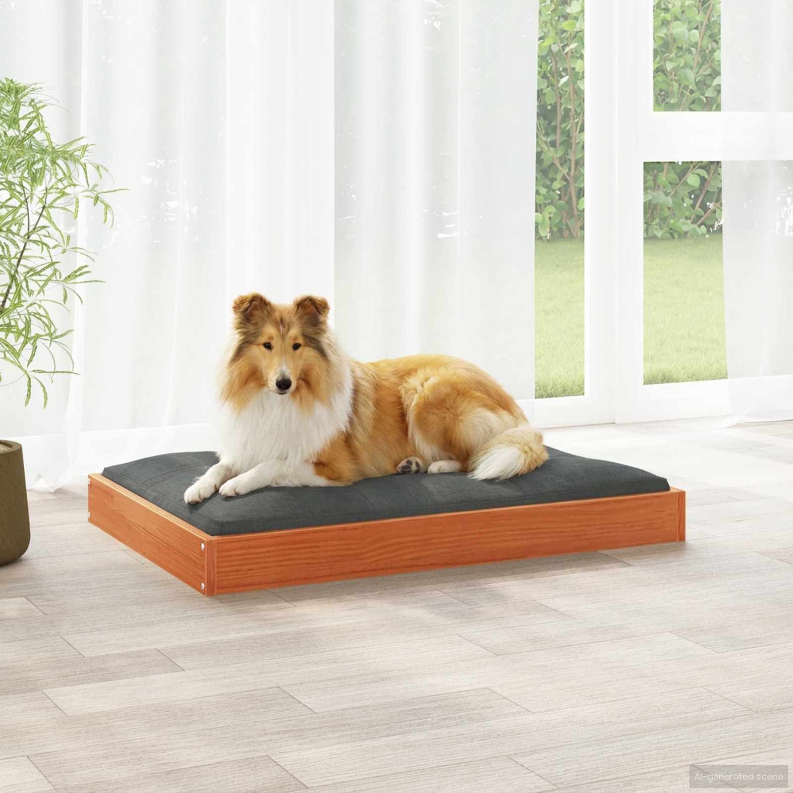 vidaXL Cama para Perros Madera Maciza Pino Sof&aacute; Asiento Mascota Multicolor, , large Imagen numero 2