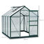 Outsunny Invernadero de Jardín 2x2,5 m Policarbonato y Aluminio Vivero Casero con Tragaluz Protección UV30 y Base 4,79 m² para Macetas Cultivo Plantas Flores Transparente, , large indicador imagen numero 3