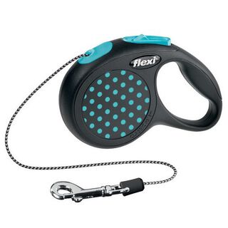 Correa Flexi clásica de lunares para perros color Azul