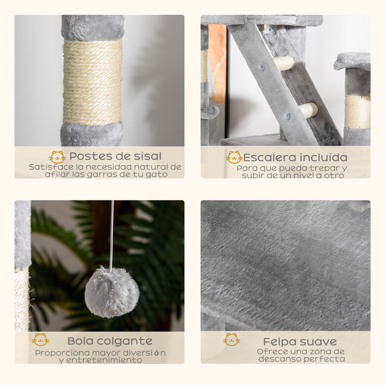 PawHut Árbol Gris Claro para Gatos thumbnail