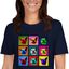 Mascochula camiseta mujer warhol personalizada con tu macota azul marino, , large indicador imagen numero 1