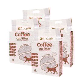 Arena para gatos de Tofu con cafe ecológico vegetal lecho Libre de polvo arena natural aglomerante