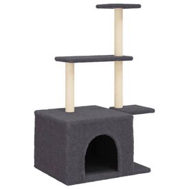 vidaXL Rascador postes de sisal gris oscuro para Gatos 