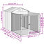vidaXL Caseta perros con tejado acero galvanizado gris 117x609x123 cm, , large indicador imagen numero 24
