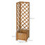 Outsunny Jardinera con Enrejado de Madera Macetero con Enrejado Jardinera Rectangular para Trepadoras Cultivos Plantas Flores Decoración en Esquina 40x40x145 cm Natural, , large indicador imagen numero 3