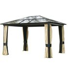 Carpa pérgola Outsunny para exterior color Marrón/Crema, , large image number null