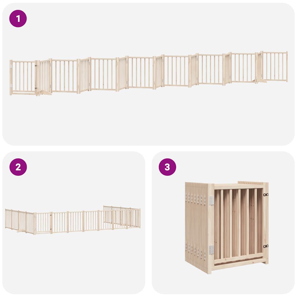 vidaXL Puerta para Perros Plegable Paneles Puerta de Seguridad Madera de &Aacute;lamo, , large Imagen numero 8