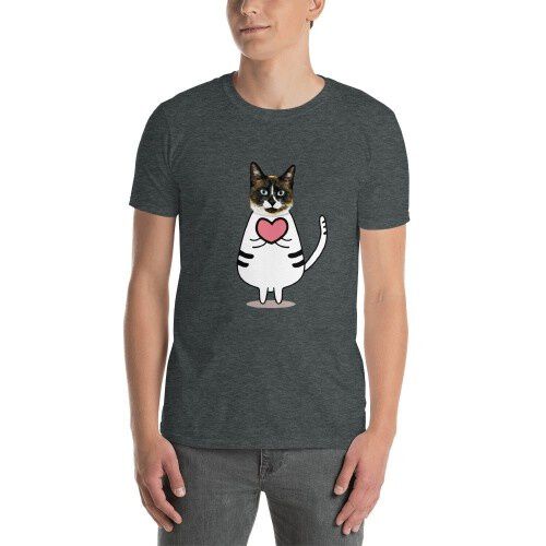 Mascochula camiseta hombre enamorao personalizada con tu mascota gris oscuro thumbnail
