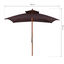 Outsunny Sombrilla de Jardín 3x3x3 m Parasol de Jardín de Bambú con Doble Techo Sistema de Polea Impermeable para Terraza Balcón Exterior Marrón, , large indicador imagen numero 3