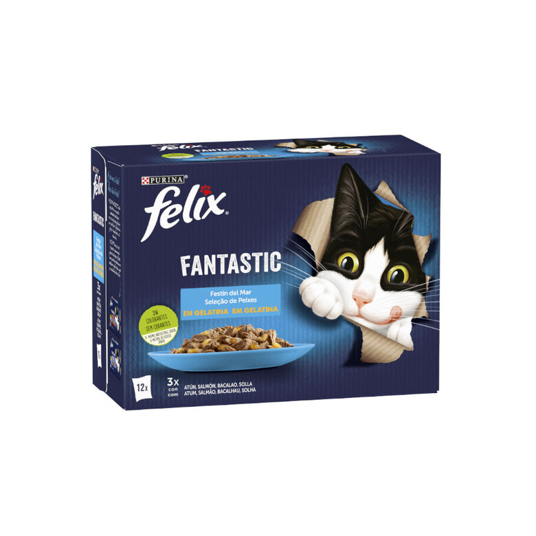 Felix Fantastic Festín del Mar sobres en gelatina para gatos - Multipack, , large image number null