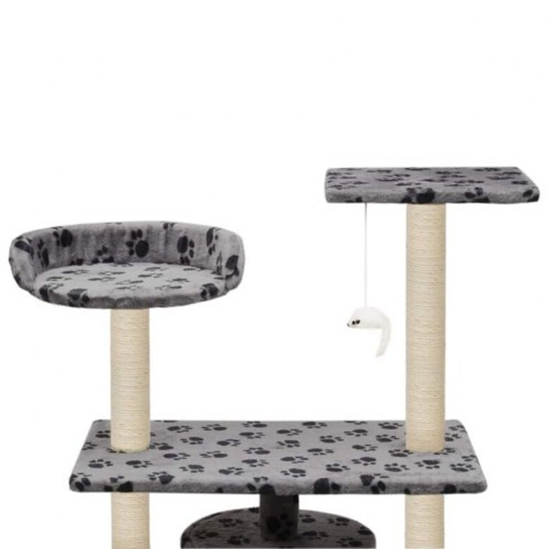 Rascador con poste de sisal color Gris Huellas, , large image number null