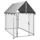 VidaXL Perrera Exterior Plateada para perros, , large image number null