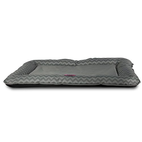 Colchoneta para gatos y perros Impermeable "Oxford", estampado zigzag, tela impermeable 100%, base antideslizante, color gris, 70 x 47 cm, , large Imagen numero 2