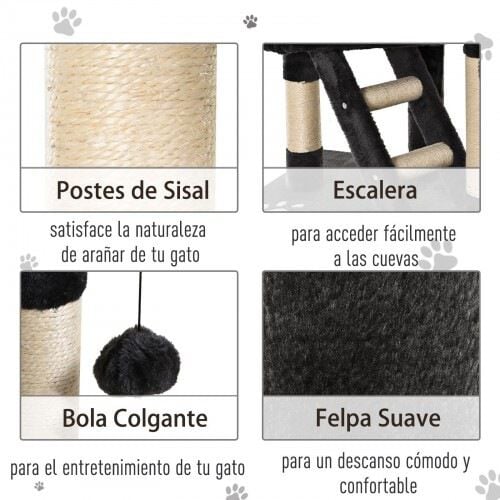 Árbol rascador ajustable para gatos color Gris Oscuro thumbnail