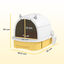 PawHut Arenero para Gatos Cubierto Caja de Arena para Gatos Arenero Cerrado con Tapa Removible Bandeja Extraíble Filtro de Carbono Pala y Asa Superior 40,5x52x39 cm Amarillo y Blanco, , large indicador imagen numero 3