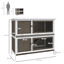 PawHut Conejera de Madera Jaula para Conejos de 2 Pisos 97x44x91 cm con Techo Asfáltico Puertas con Pestillo Bandejas Extraíbles y Rampa para 2 Conejos Marrón, , large indicador imagen numero 3