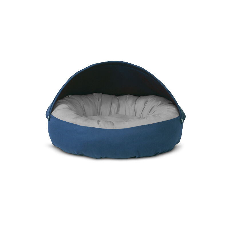 Gauty Cama Redonda para Perros y Gatos  Tela de sarga - Azul y gris, , large Imagen numero 1
