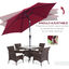 Outsunny Sombrilla para Jardín Ø260x235 cm Parasol de Aluminio con Reclinable con Manivela y 6 Varillas para Terraza Exterior Balcón Rojo, , large indicador imagen numero 5