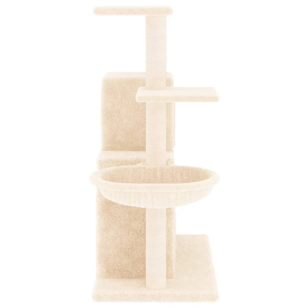 vidaXL Rascador para gatos con postes de sisal color crema 83 cm, , large Imagen numero 3