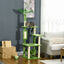 PawHut Árbol Rascador para Gatos Grandes de 142 cm Torre para Gatos de Interior con Postes de Sisal Plataformas Hamaca Hojas y Bola de Juguete 49x49x142 cm Verde, , large indicador imagen numero 2