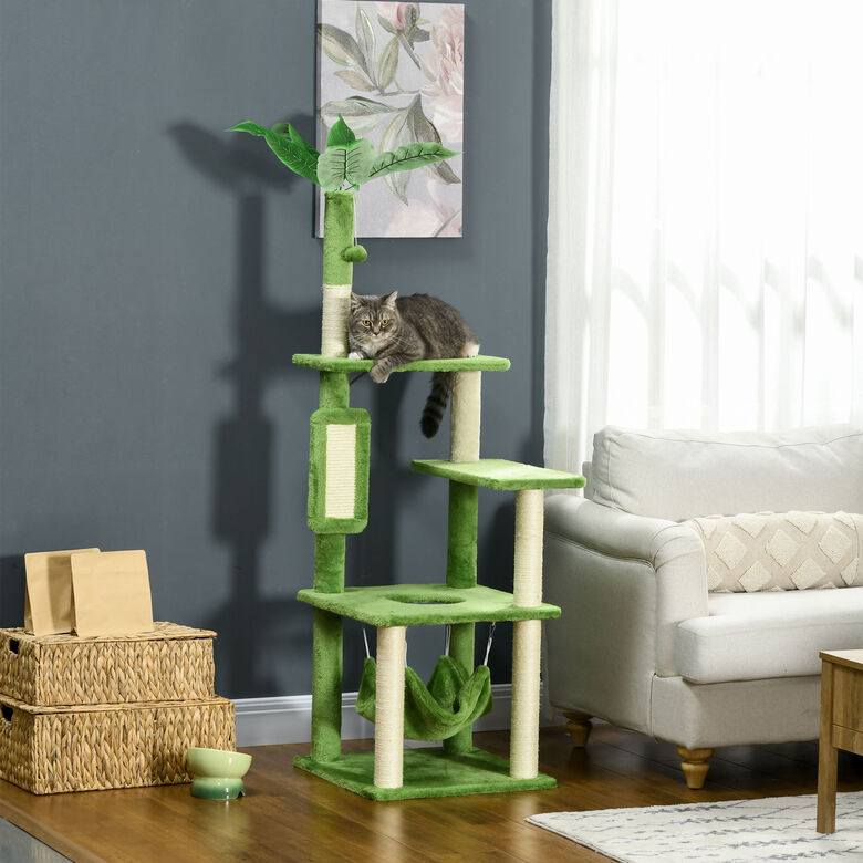 PawHut Árbol Rascador con Torre y Postes de Sisal para gatos grandes thumbnail