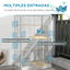 PawHut Jaula para Pájaros 61x36,5x98 cm Pajarera con Puertas Perchas Bandeja Extraíble Cajas de Comidas y Asas Jaula para Ninfas Periquitos Pinzones Canarios Blanco, , large indicador imagen numero 5