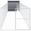 vidaXL Caseta perros con corral acero galvanizado gris 214x1069x181 cm, , large indicador imagen numero 22