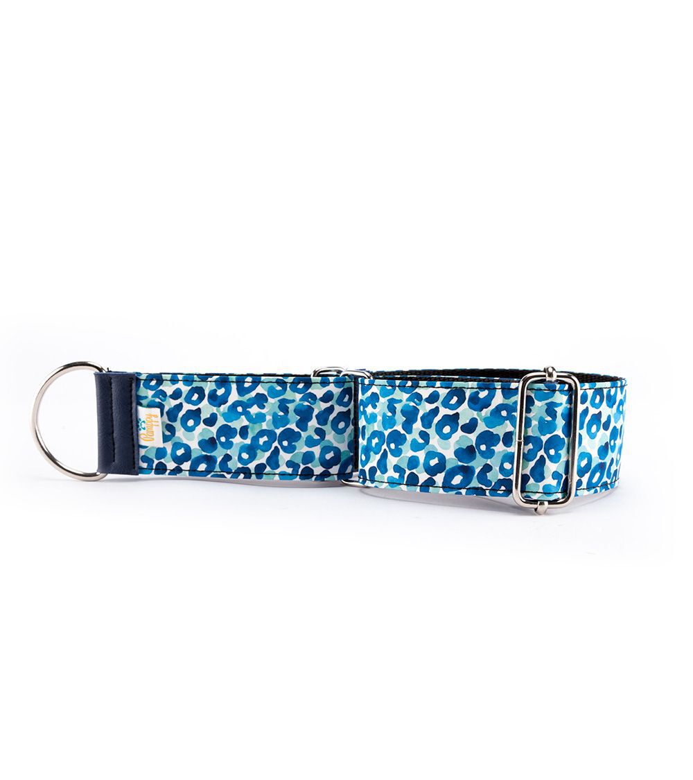 Pamppy galgo speedy collar regulable con estampado de leopardo azul para perros, , large Imagen numero 3