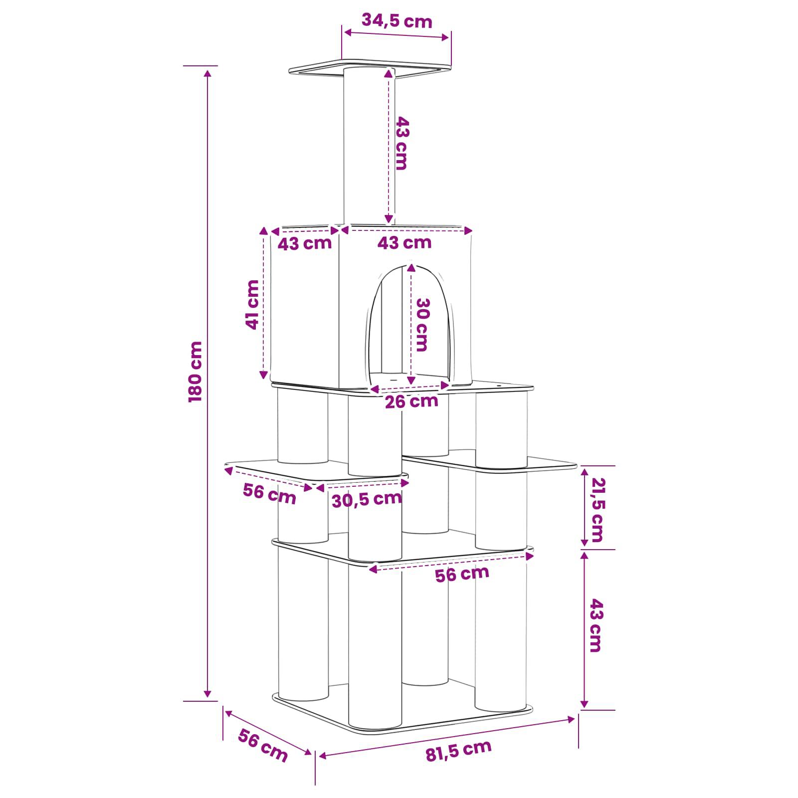 vidaXL &Aacute;rbol para gatos con postes de sisal Muebles Gatos jugar mascotas Torre, , large Imagen numero 4