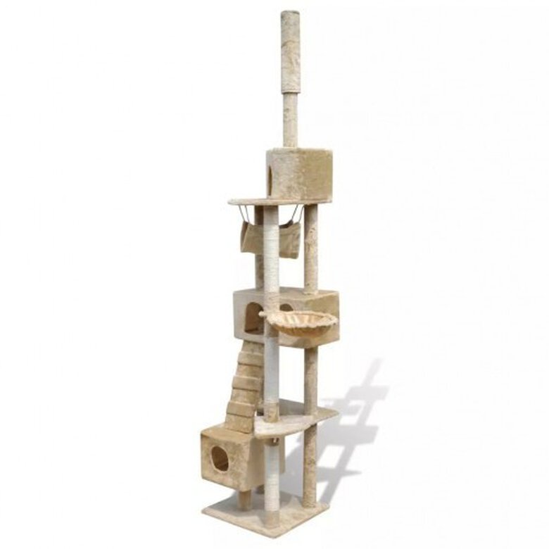 Rascador para gatos con condominios color Beige, , large image number null