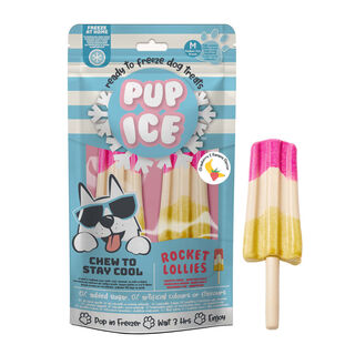 Ice Pup helado rocket sabor fresa y platano para perros