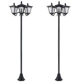 Outsunny Farolas Solares Negro
