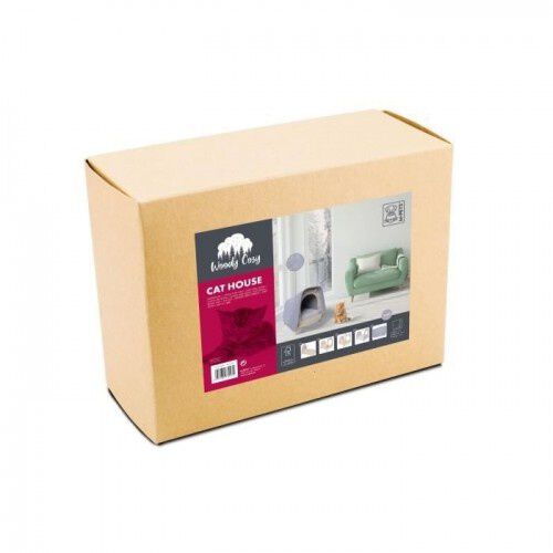 Mpets Cama Cueva de Madera Gris para gatos, , large Imagen numero 4