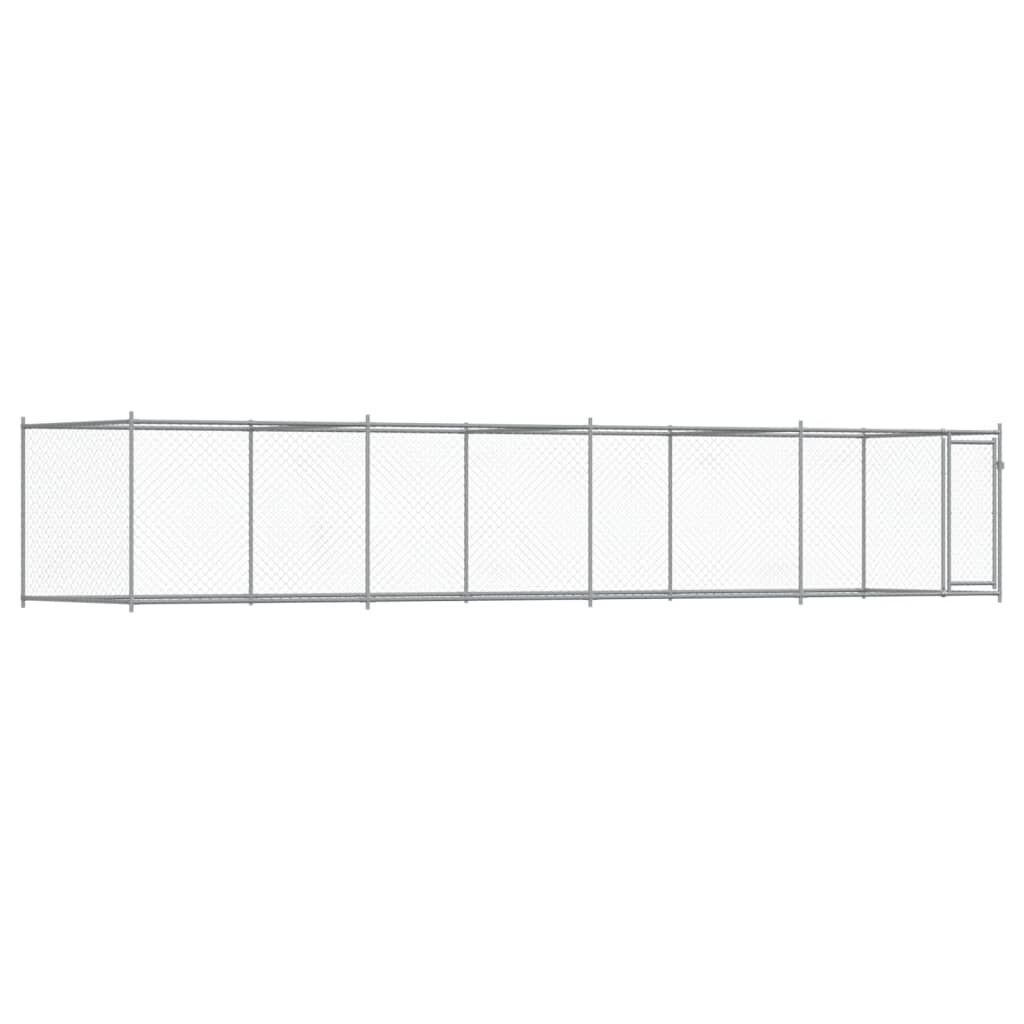 vidaXL Jaula de perros con puerta acero galvanizado gris 10x2x1,5 m, , large Imagen numero 18
