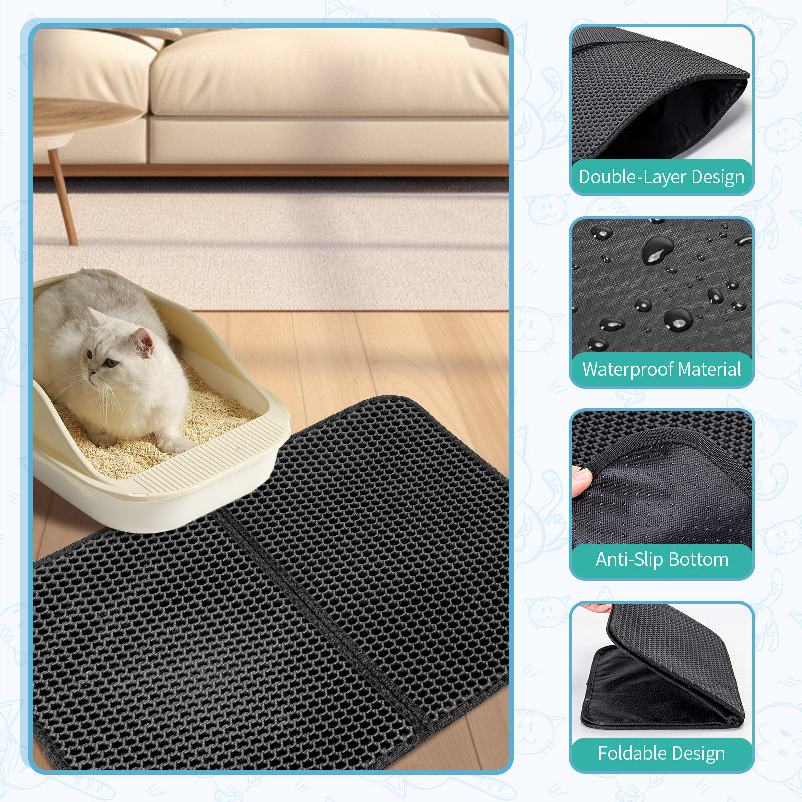 Nobleza Alfombrilla protectora para bandeja para gatos thumbnail