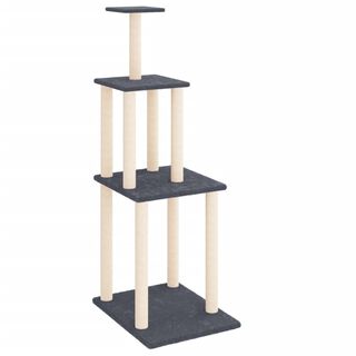 VidaXL Rascador con postes de sisal oscuro para gatos