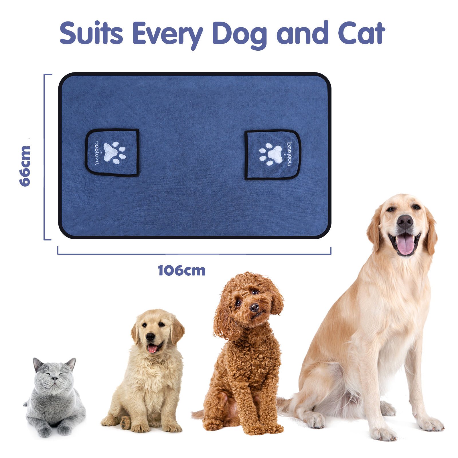 Nobleza Toalla para Perros, Toallas Suaves y Duraderas, Ultra Absorbente, Toalla de Secado para Perros Grandes y Peque&ntilde;os, , large Imagen numero 3