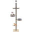 COSTWAY Árbol para Gatos del Suelo al Techo, Torre de Gatos de 5 Niveles Ajustable de 236-271 cm con 3 Plataformas y Hamaca, Base 48x48 cm, Postes Rascadores, Ideal para Gatitos, Gris, , large indicador imagen numero 1