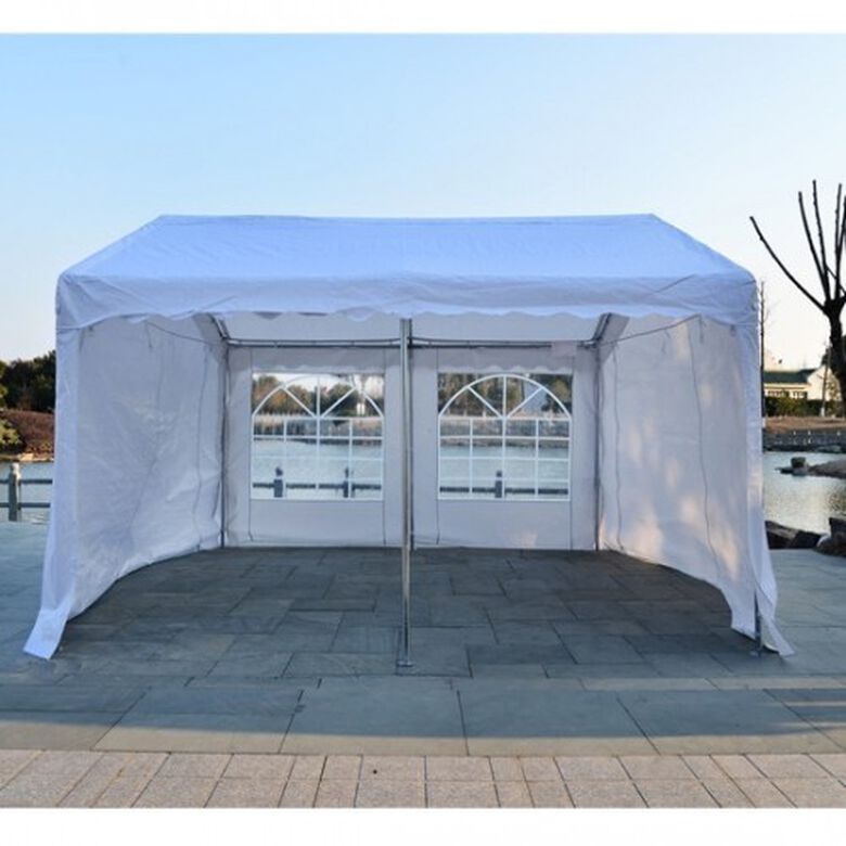 Carpa pabellon de jardin con ventanas y puerta color Blanco thumbnail