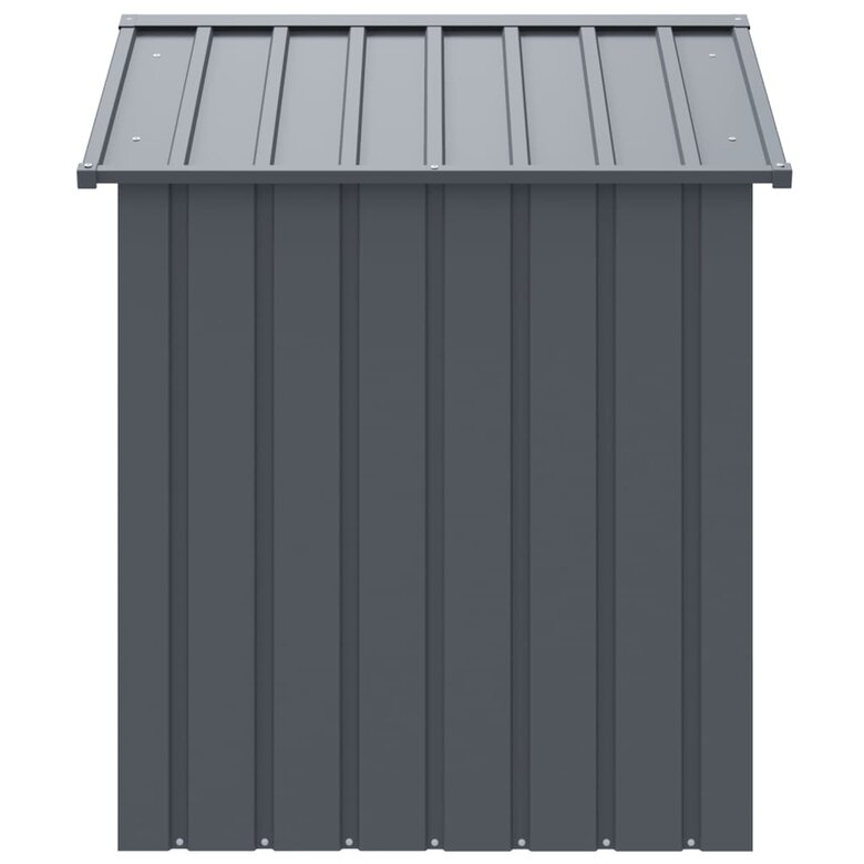 VidaXL Caseta con tejado de acero galvanizado gris para perros, , large image number null