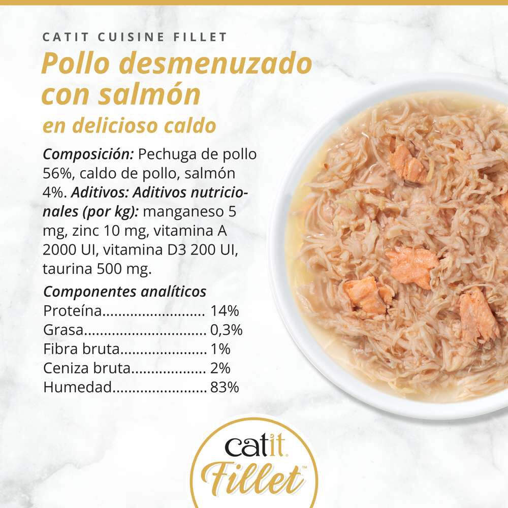 Catit Cuisine Fillet Pollo con Salm&oacute;n en Caldo, 75g, , large Imagen numero 3