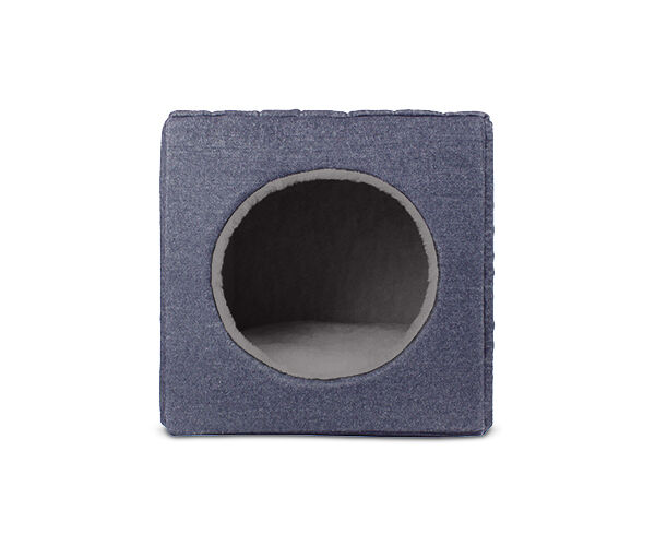 Gauty Cama para Perros y Gatos  Denim y Pelo - Azul y gris, , large Imagen numero 1
