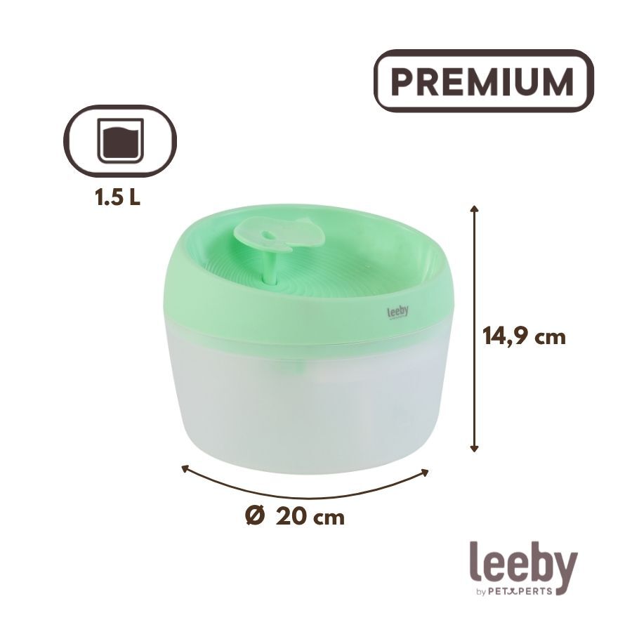 Leeby Fuente de Agua Verde para perros y gatos, , large Imagen numero 4