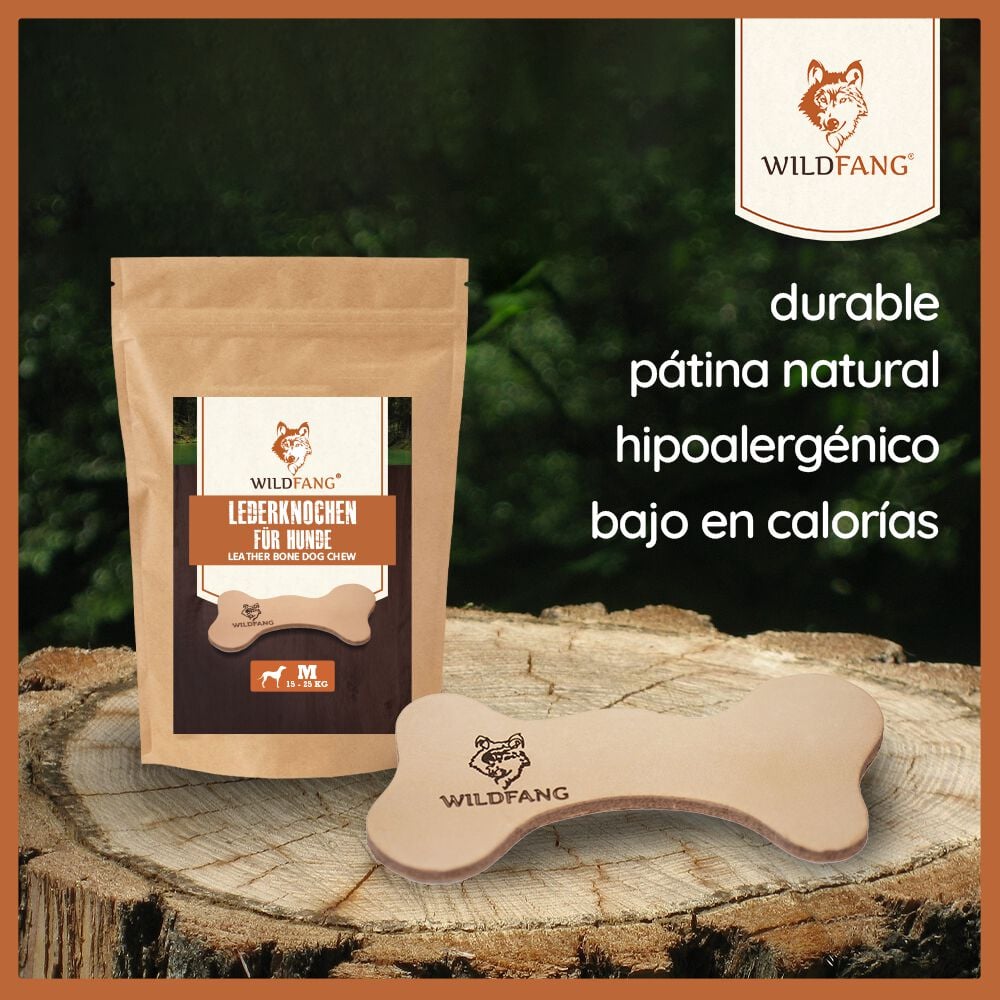 Wildfang Hueso de cuero masticable para perros thumbnail