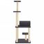 vidaXL Rascador para gatos con postes de sisal gris oscuro 136 cm, , large indicador imagen numero 4