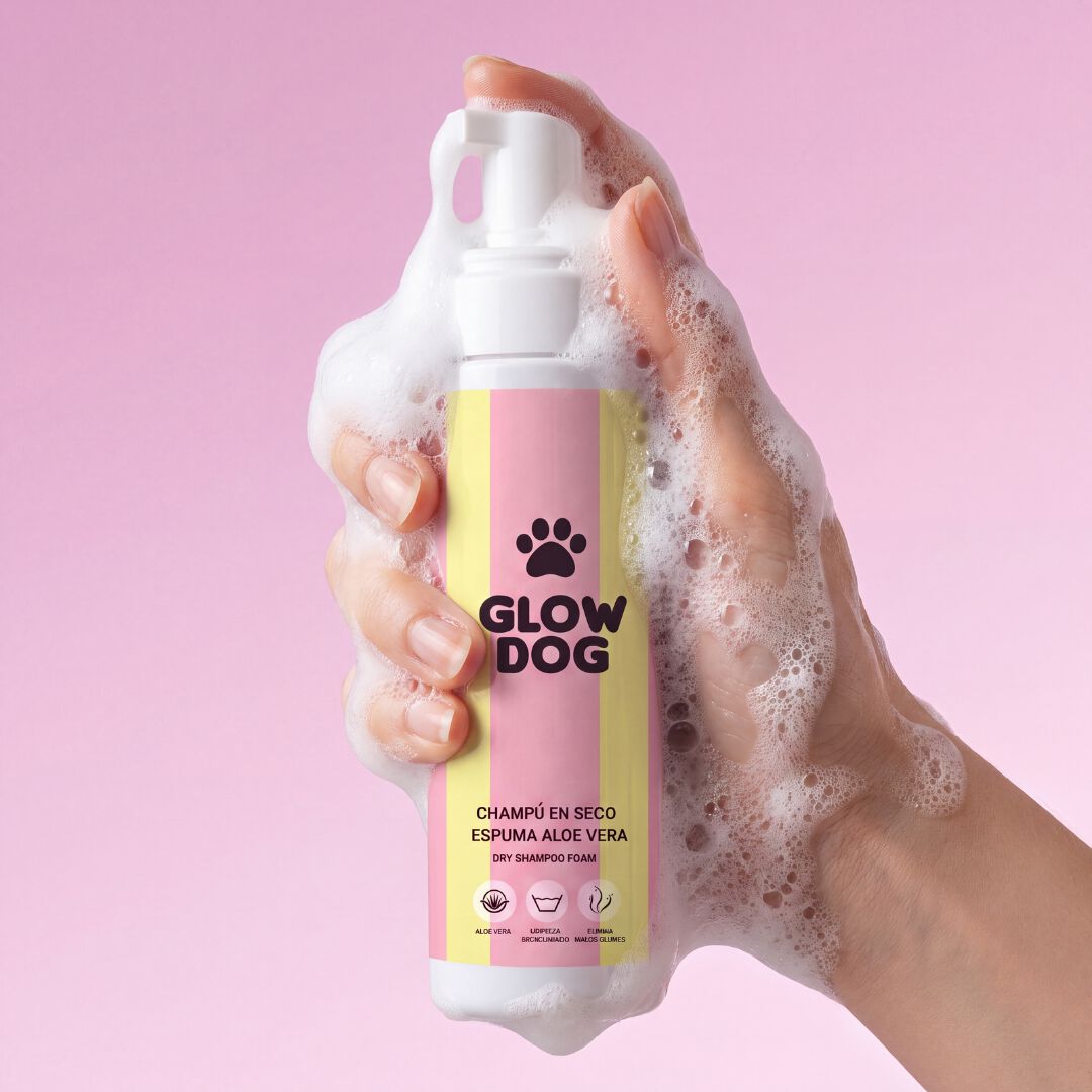 Glow Dog Champ&uacute; Seco para perros &middot; Limpieza sin agua para patas y cuerpo &middot; Ideal para cachorros y perros que no se pueden ba&ntilde;ar &middot; Con Aloe Vera y Urea &middot; No deja rastro &middot; Sin aclarado &middot; 200 ml, , large Imagen numero 4