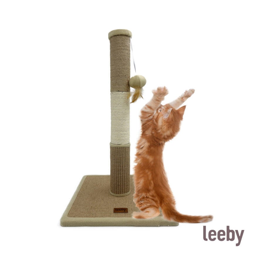 Leeby Mimi rascador de sisal y terciopelo con juguete para gatos thumbnail
