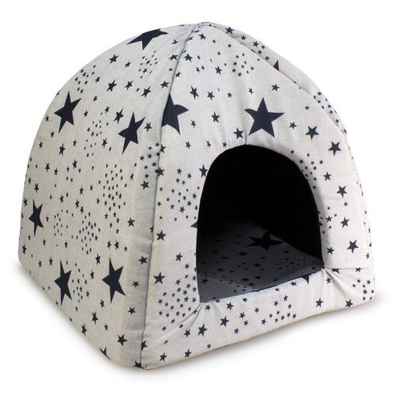 Cama iglú Estrellas para perros y gatos color Negro